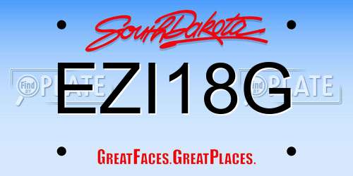 EZI18G South Dakota License Plate