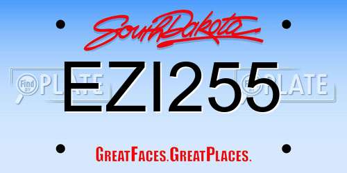 EZI255 South Dakota License Plate