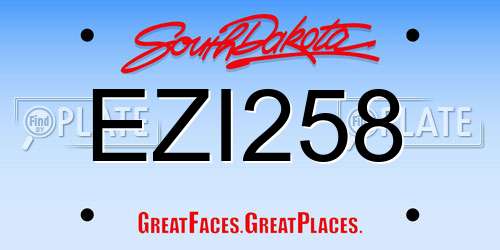 EZI258 South Dakota License Plate