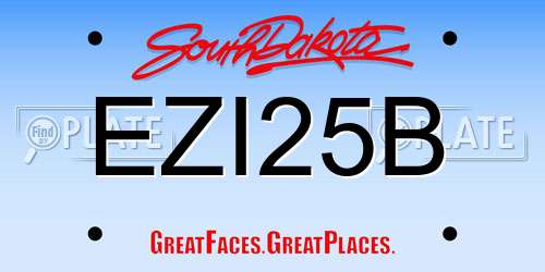 EZI25B South Dakota License Plate