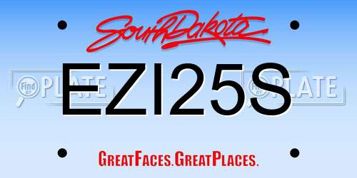 EZI25S South Dakota License Plate