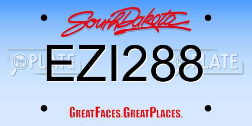 EZI288 South Dakota License Plate