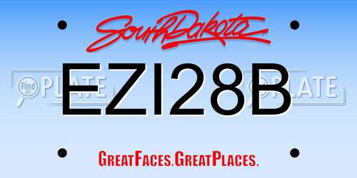 EZI28B South Dakota License Plate