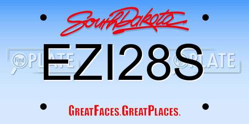 EZI28S South Dakota License Plate