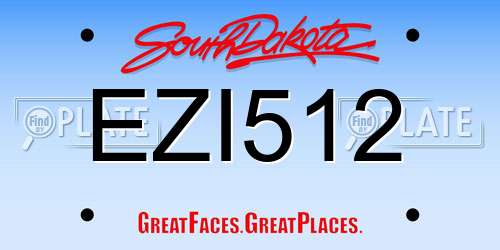 EZI512 South Dakota License Plate