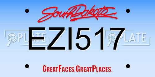 EZI517 South Dakota License Plate