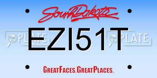 EZI51T South Dakota License Plate