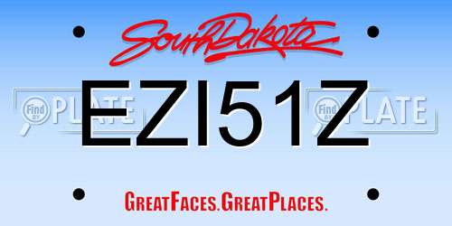 EZI51Z South Dakota License Plate