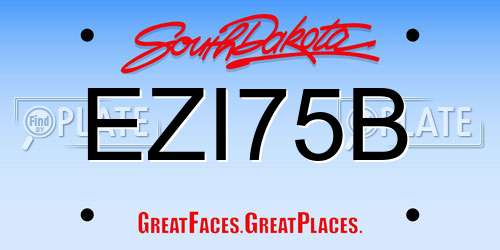 EZI75B South Dakota License Plate