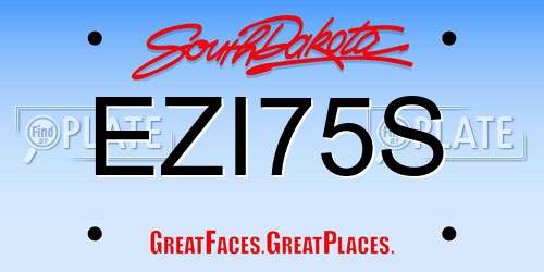 EZI75S South Dakota License Plate