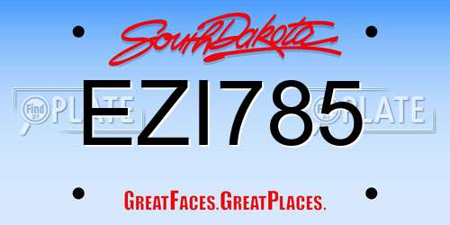 EZI785 South Dakota License Plate
