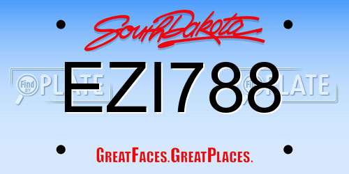 EZI788 South Dakota License Plate