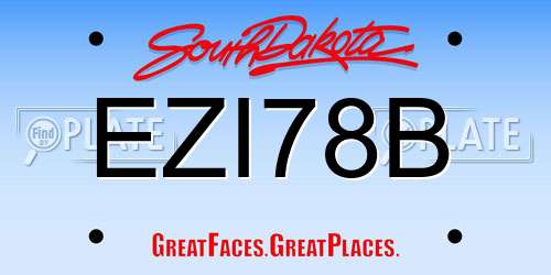 EZI78B South Dakota License Plate