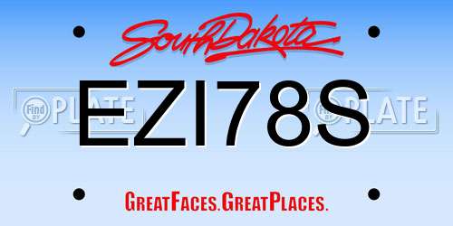 EZI78S South Dakota License Plate
