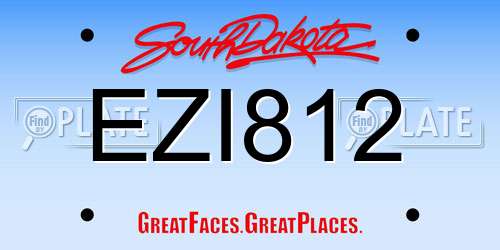 EZI812 South Dakota License Plate
