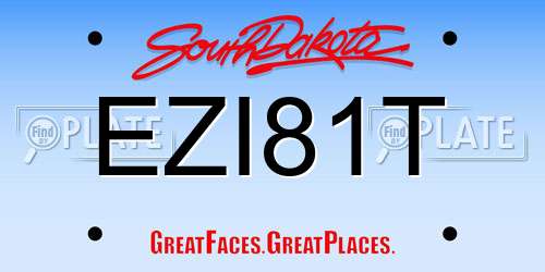 EZI81T South Dakota License Plate