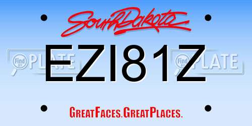 EZI81Z South Dakota License Plate