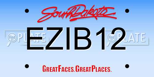 EZIB12 South Dakota License Plate