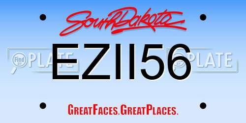 EZII56 South Dakota License Plate