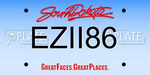 EZII86 South Dakota License Plate