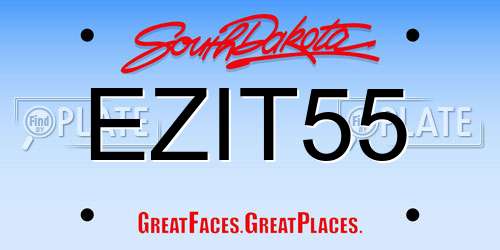 EZIT55 South Dakota License Plate