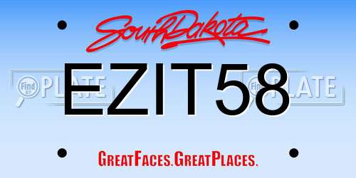 EZIT58 South Dakota License Plate