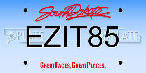 EZIT85 South Dakota License Plate