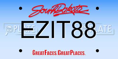 EZIT88 South Dakota License Plate
