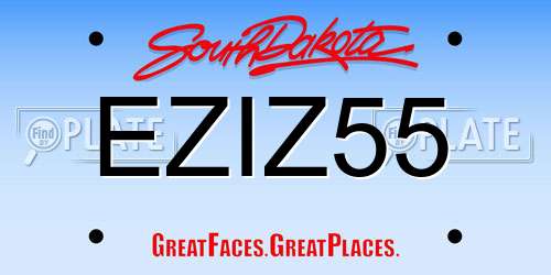 EZIZ55 South Dakota License Plate