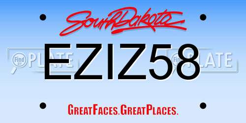 EZIZ58 South Dakota License Plate