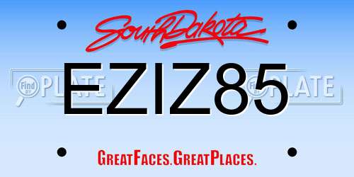EZIZ85 South Dakota License Plate