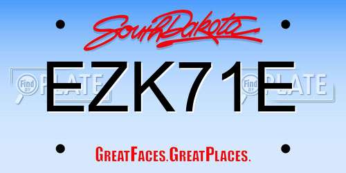 EZK71E South Dakota License Plate