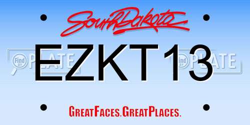 EZKT13 South Dakota License Plate