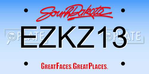 EZKZ13 South Dakota License Plate