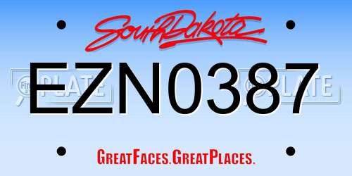 EZN0387 South Dakota License Plate