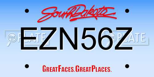 EZN56Z South Dakota License Plate