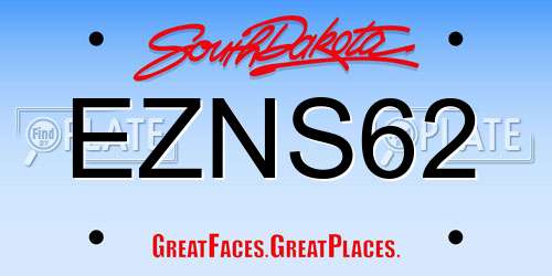 EZNS62 South Dakota License Plate