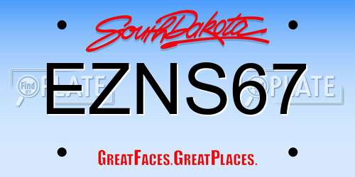 EZNS67 South Dakota License Plate