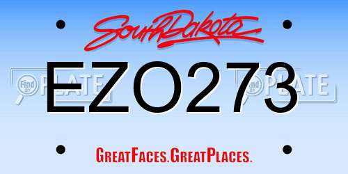 EZO273 South Dakota License Plate