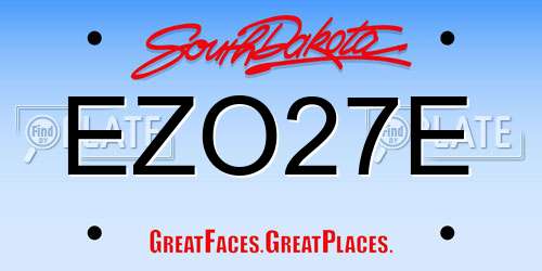EZO27E South Dakota License Plate