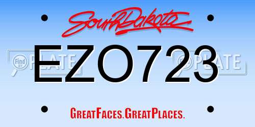 EZO723 South Dakota License Plate