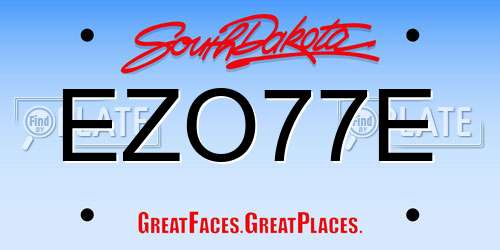 EZO77E South Dakota License Plate