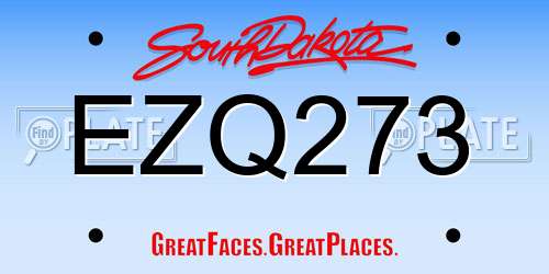 EZQ273 South Dakota License Plate