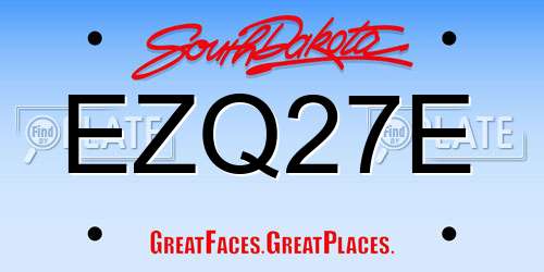 EZQ27E South Dakota License Plate