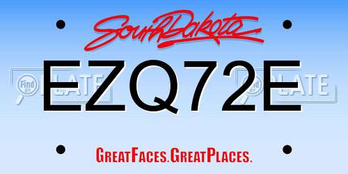 EZQ72E South Dakota License Plate