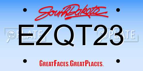 EZQT23 South Dakota License Plate