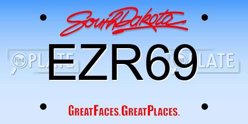 EZR69 South Dakota License Plate
