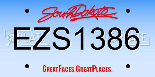 EZS1386 South Dakota License Plate