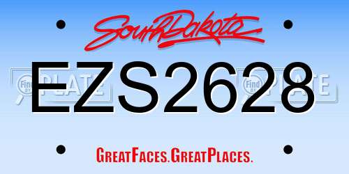 EZS2628 South Dakota License Plate