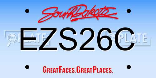 EZS26C South Dakota License Plate